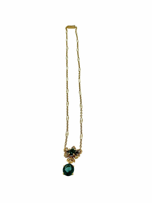 Collier Collier en or jaune tourmaline, indicolite et diamants 58 Facettes