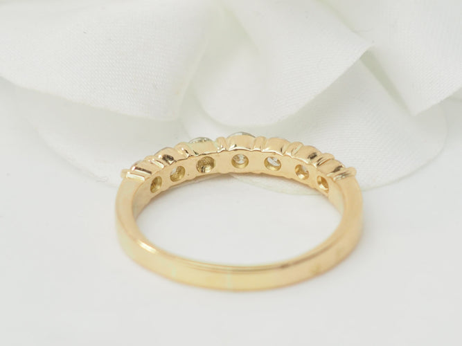 Bague 62 Demi alliance en or jaune et diamants 58 Facettes 33458