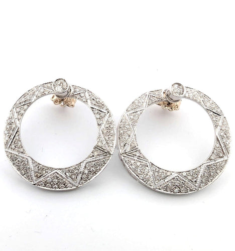 Boucles d'oreilles Boucles d'oreilles en or blanc avec diamants 58 Facettes