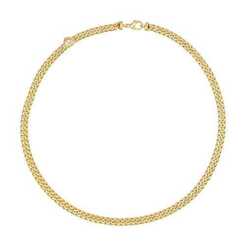 Halsband Chopard Halsband Länk pansarkedja Happy Diamond Gult guld Diamant 58 Facettes 4799569CN
