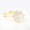 Bague 52 Bague rosette en or jaune 18 carats sertie de diamants taille brillant 58 Facettes