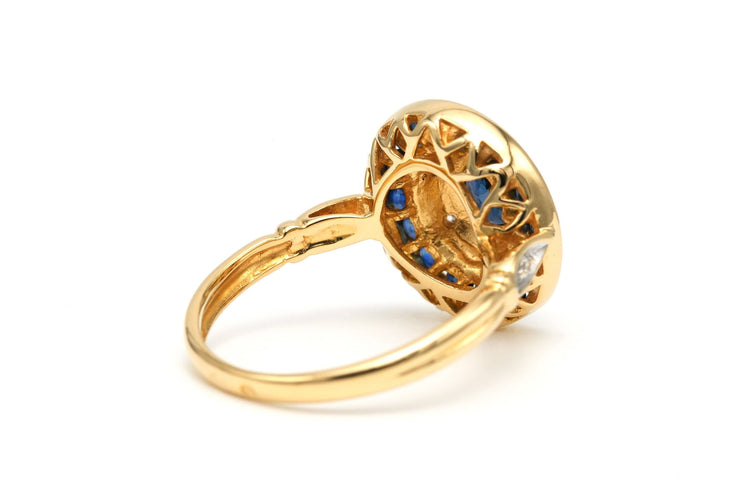 Bague 51 Bague contemporaine or jaune sertie de saphirs et de diamants (+-0.03ct) 58 Facettes 22982