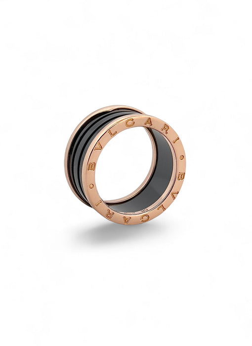 Bague 58 BULGARI - Bague B.Zero1 or rose et céramique 58 Facettes