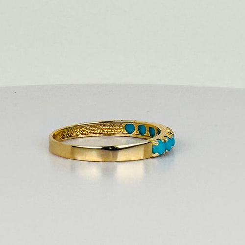 Ring i gult guld med turkiser 