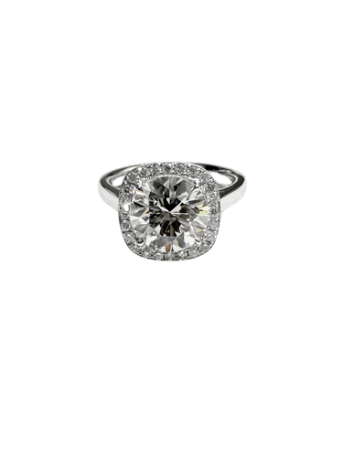 Bague Bague Or Blanc - Diamant Central 4,08 carats 58 Facettes dia