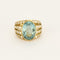 Bague 46 Bague vintage en or jaune diamants et aigue marine. 58 Facettes