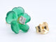 Boucles d'oreilles Boucles d'oreilles en or 0,18 carat avec fleur précieuse verte et gros diamants 58 Facettes 2259