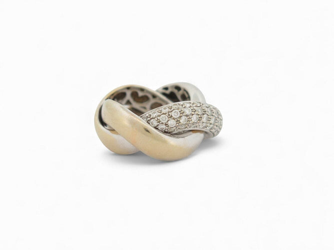 Bague 47 bague POIRAY tresse gm 451110 t47 en or blanc 18k & 51 diamants 1ct 58 Facettes 268752