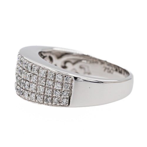 Bague 52 Bague Jonc Or blanc Diamant 58 Facettes 3046732CN