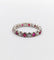Bague 51 Alliance américaine vintage or blanc 18k diamants et rubis 58 Facettes A06081
