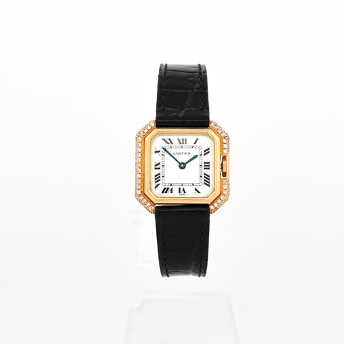 Cartier Ceinture - Ivory roman dial - Rare diamond case - SM 58 Facettes