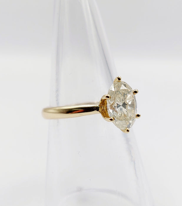 Bague 52 Bague solitaire or jaune diamant 1,51 carat - certificat GWLAB 58 Facettes A03789