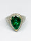 Bague 53 Bague moderne en or jaune avec émeraude naturelle en forme de poire et diamants 58 Facettes E19