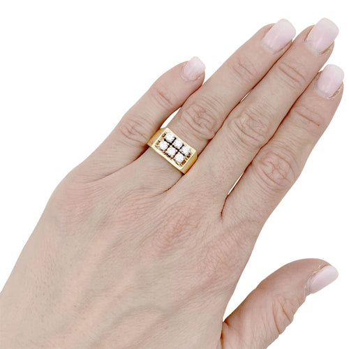 Bague 49 Bague "Tank" deux ors et diamants. 58 Facettes 35066