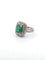 Bague 60 Bague en or blanc massif 18 carats sertie d'une émeraude colombienne et de diamants. 58 Facettes