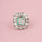 Bague 56 Bague ancienne Art Déco ornée d’émeraudes et diamants en or blanc 18k et platine 58 Facettes