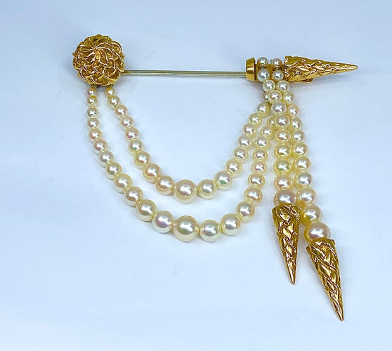 Broche Broche en or jaune et perles 58 Facettes AB310