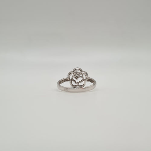 Bague 54 Bague fleur or blanc sertie de diamants 58 Facettes