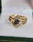 Bague 58 Bague or jaune, saphirs, diamants 58 Facettes 592