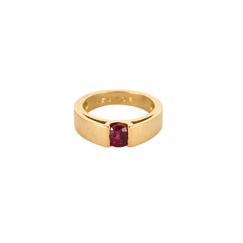 Bague 51 Bague or jaune et rubis 58 Facettes CLA0429