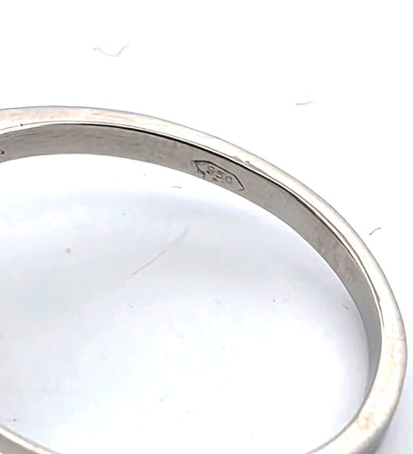 Bague 54 Bague en platine avec aigue-marine et diamants 58 Facettes