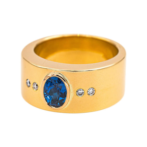 Bague 56 Bague Or jaune Saphir, Diamant 58 Facettes 3726308CN