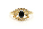 Bague 56 Bague Art Déco sertie d’un saphir et diamants taille 8/8 en or jaune 14 carats 58 Facettes 23154