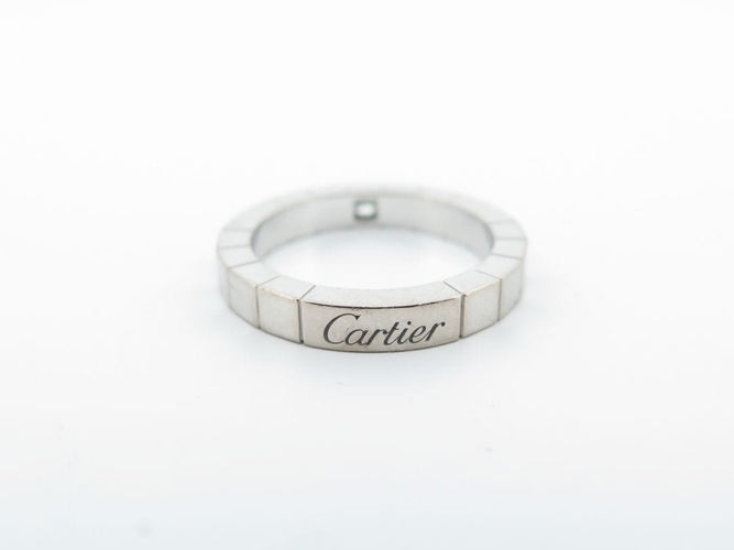 Bague 51 bague CARTIER lanieres b4058751 taille 51 or blanc 18k diamant 0.05ct 58 Facettes 249804
