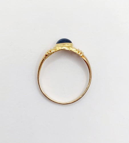Bague 55 Bague jonc vintage or jaune, cabochon de saphir 58 Facettes A05888