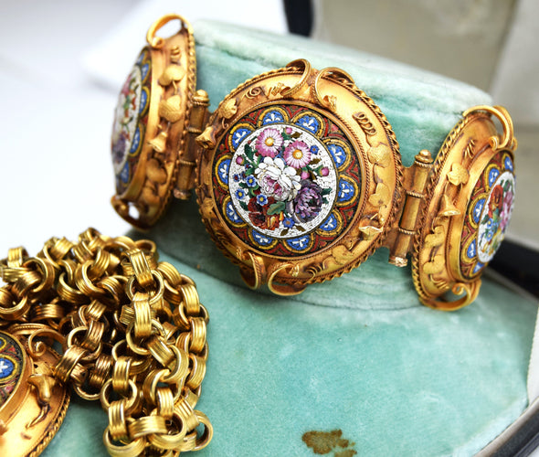 Collier PARURE 3 PEZZI MICROMASAICO 1850 58 Facettes