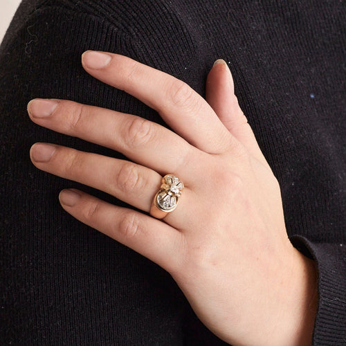 Bague 51 Bague nœud diamants or jaune 58 Facettes