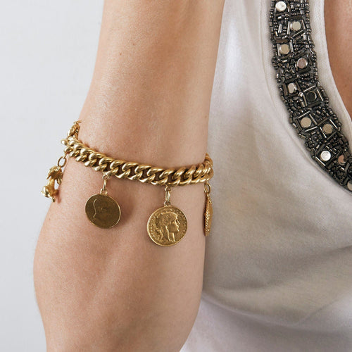 Bracelet Gourmette or jaune 58 Facettes LP468/2