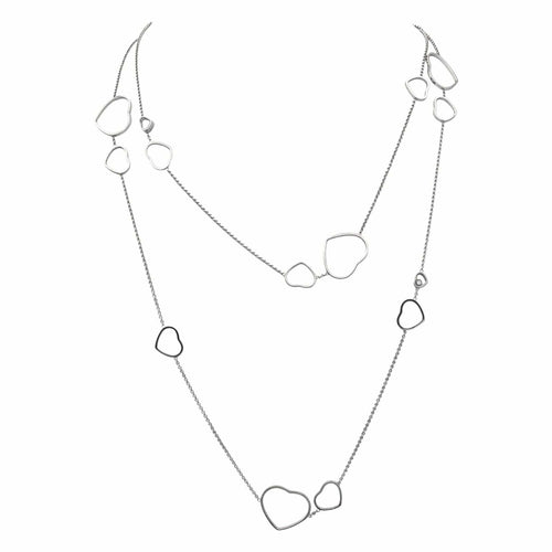 Collier Chopard Collier Sautoir Happy Heart Or blanc Diamant 58 Facettes 4144056RV