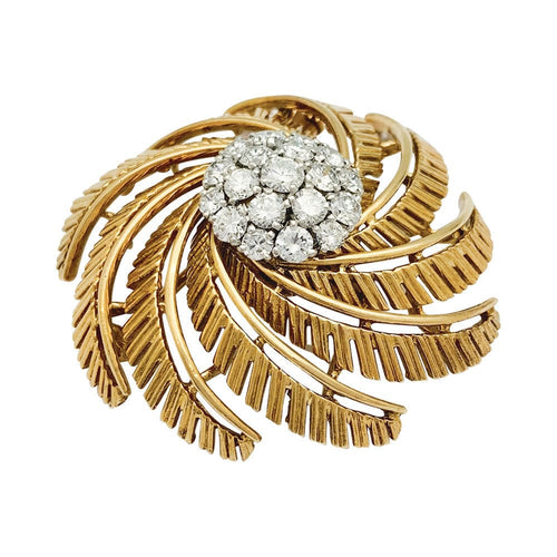 Broche Broche Cartier en or jaune et diamants. 58 Facettes 31850