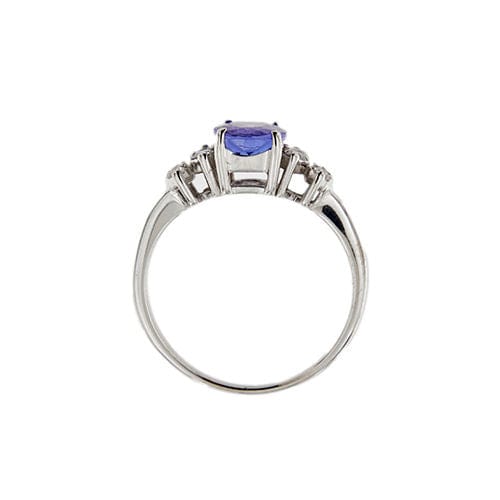 Bague 51 Bague en or blanc avec tanzanite et diamants 58 Facettes 38890