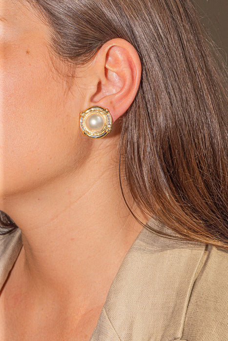 Yellow gold Pearl earrings