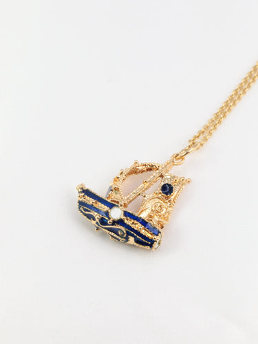 Pendentif Pendentif Or et Email Bleu et Blanc 58 Facettes 160