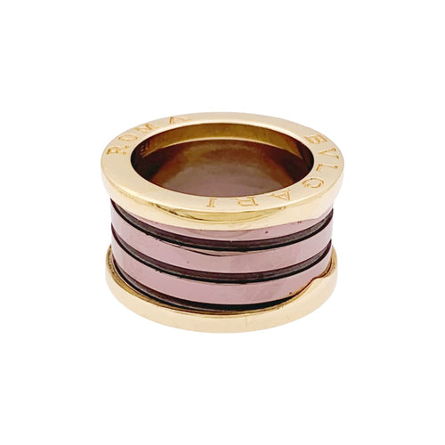 Bague 51 Bague Bulgari, "B.Zero1", or rose, cermet. 58 Facettes 35003