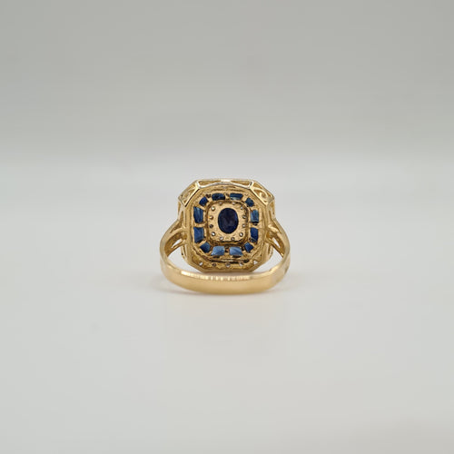 Bague 54 Bague or jaune saphirs et diamants 58 Facettes