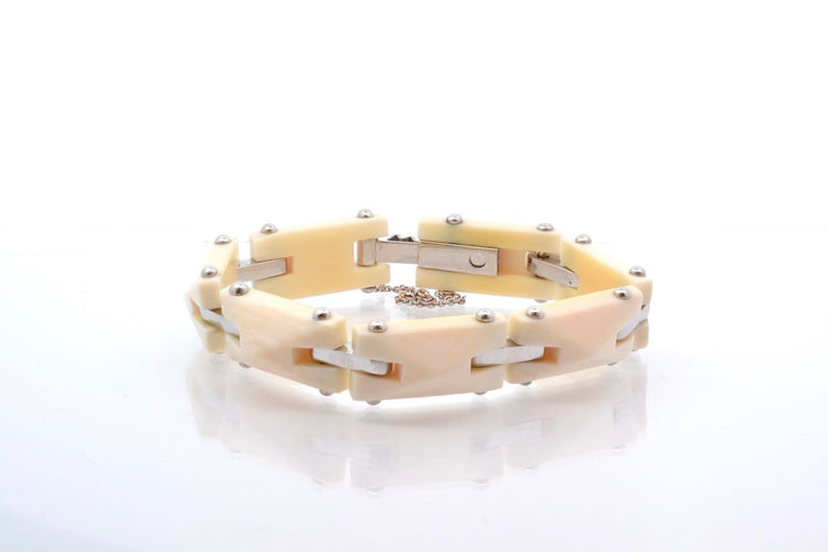 Bracelet Bracelet Art déco bakélite et platine 58 Facettes 25435