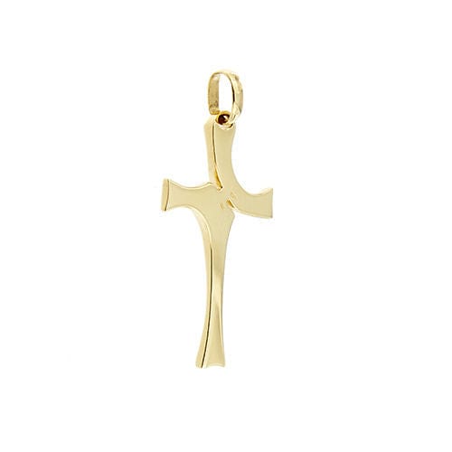 Privesak od žutog zlata moderna krst 