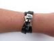 Bracelet bracelet HERMES kelly double tour cuir alligator crocodile noir 58 Facettes 260099