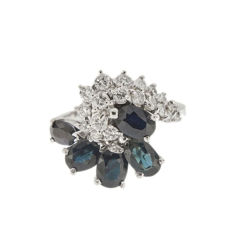 Bague Bague contraire avec diamants et saphirs 58 Facettes 35139