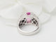 Bague 53 Bague jonc en or blanc, saphir rose et diamants 58 Facettes 33291