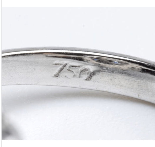 Bague Bague en or blanc avec diamant taille européenne ancienne 58 Facettes