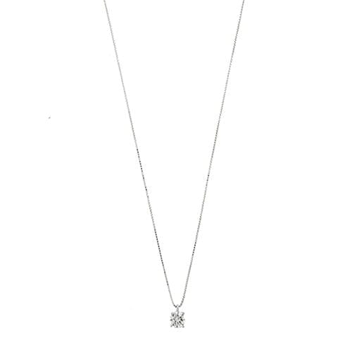 Collier DAMIANI - Collier solitaire or blanc diamant 0,40 ct 58 Facettes 37821