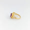 Bague 53 Bague en or jaune et améthyste au motif feuille 58 Facettes 32697