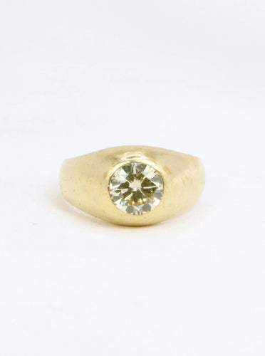Bague 55 Bague jonc or diamant champagne 1,4 ct 58 Facettes J309