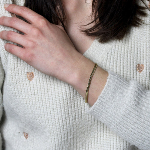 Bracelet Bracelet en or occasion gourmette aplatie 58 Facettes 24-330