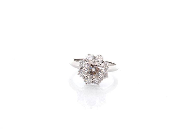 Bague 53 Bague marguerite diamant 1cts G/SI1 58 Facettes 26583-26658